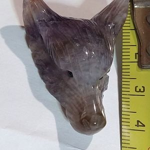 CHOOSE *1* OF *3*/GENUINE  GEMSTONE(S), CARVED WOLVES HEAD(S), STERLING CHAIN.